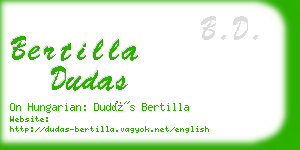 bertilla dudas business card